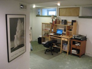 Back in business: Herself's new-look office.