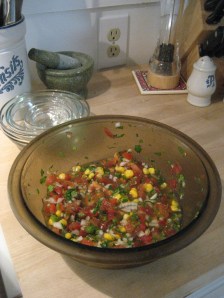 This corn-tomato salsa is not only tasty, it's pretty.