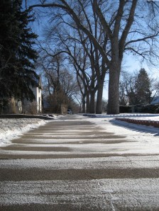 Just enough snow to break a hip on.