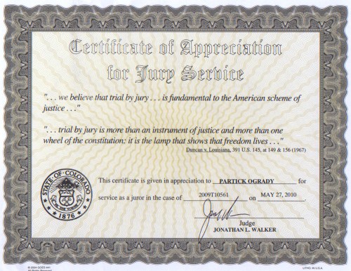 The latest addition to my extensive palmares.