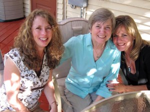 Herself, Mary and Kelli are smiling because they're full of posole and rosé.