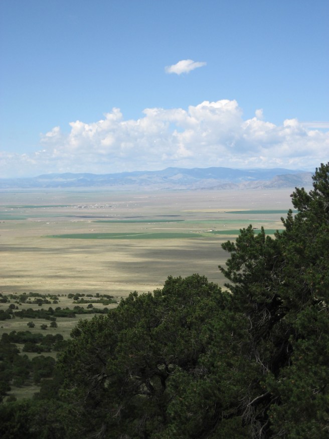 The view from the top ponds at Valley View Hot Springs.