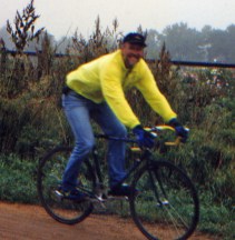Your Humble Narrator on the job during a rare soft day at the Bear Creek Cyclo-cross. As you can see, I am a veritable blur of activity.