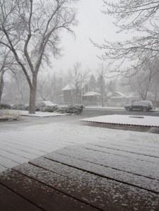 The scene out the front door this morning. All gone now.