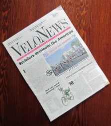 The cover of VeloNews, Vol. 18, No. 3, March 10, 1989, the first issue to contain an O'Grady cartoon.