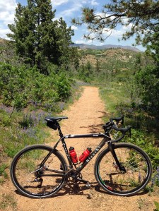 The Bianchi Zurigo Disc atop a descent leading to Bear Creek Terrace.