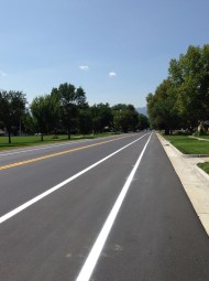 Shiny new blacktop adorns Templeton Gap Road.
