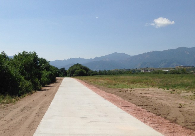 The Templeton Gap Trail has a fine new concrete surface east of Goose Gossage Park.