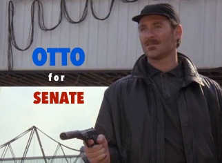 Otto would've made a great GOP senator, if Wanda had only stuck around to manage his media opportunities: "Now let me correct you on a couple of things, OK? Aristotle was not Belgian. The central message of Buddhism is not "Every man for himself." And the London Underground is not a political movement. Those are all mistakes, Otto. I looked them up. "