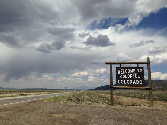 The weather wasn't all that welcoming, despite the sign.