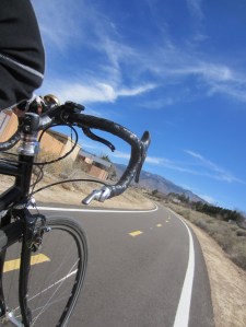 A recently resurfaced section of the Bear Canyon Arroyo trail, just west of Tramway.