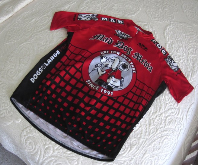 The coveted red leader's jersey.