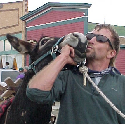 Hal Walter and Spike in 2000, after winning what I believe was their second world pack-burro championship in Fairplay, Colo.