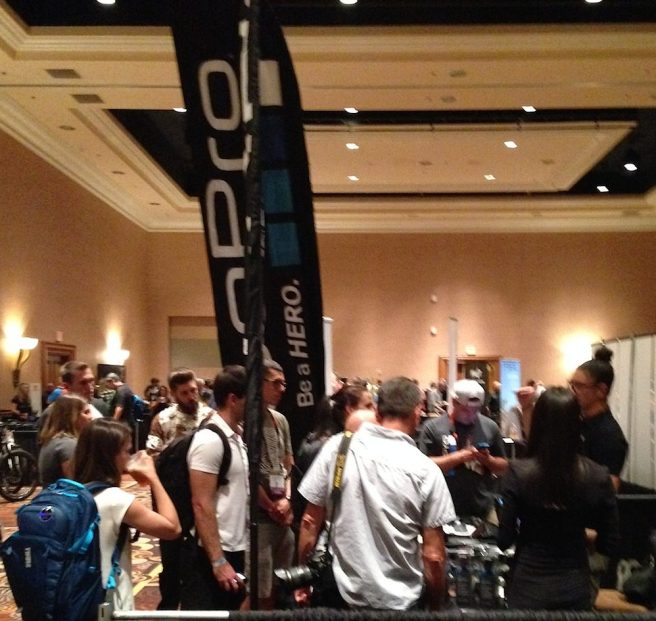 GoPro's crew and the sporting media, brandishing technology at each other. Sort of like the hominids waving bones around in "2001," only without all that Stanley Kubrick going on.