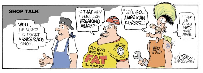 The gang views with alarm in cinematic fashion.