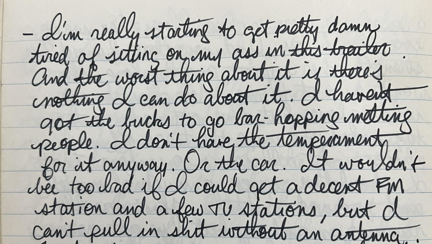 A journal entry from 1974